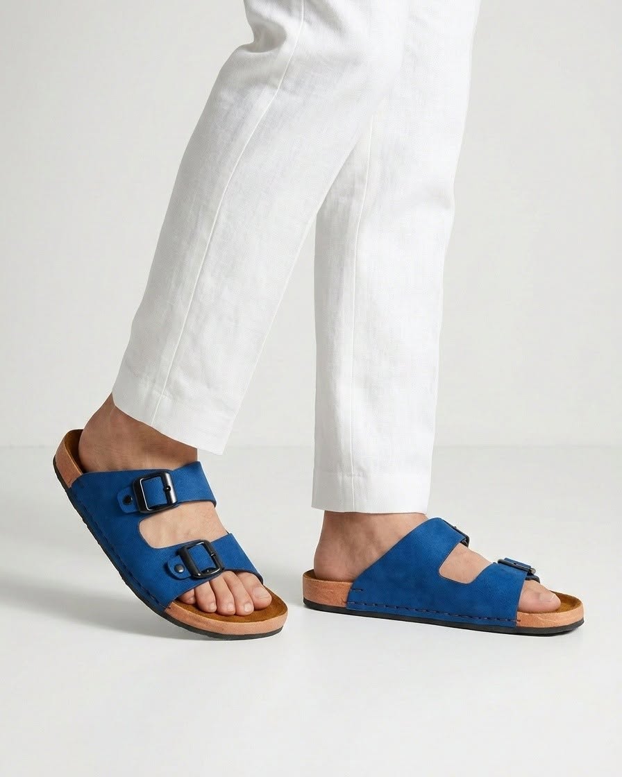 Mr. SHOES PREMIUM 2 BELT SANDAL BLUE